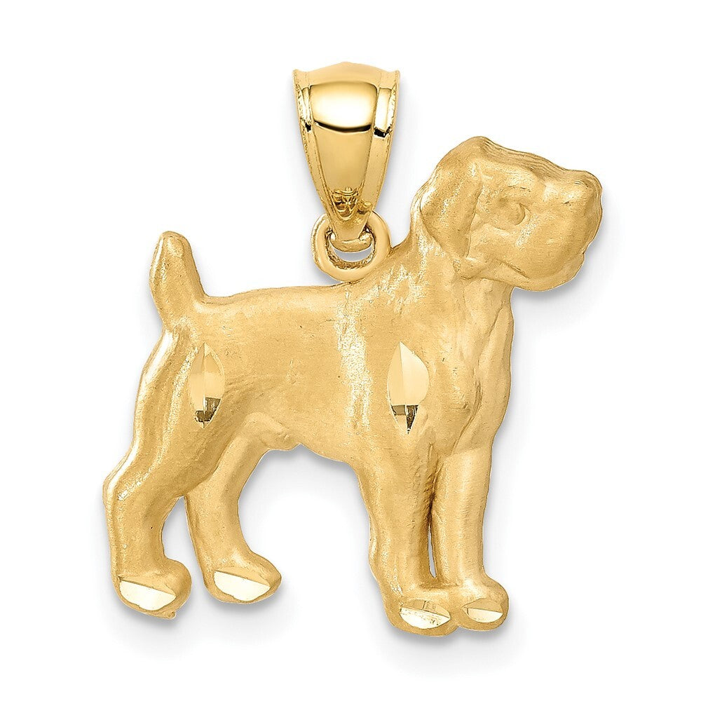 14k Yellow Gold Diamond-cut Boxer Pendant for Women