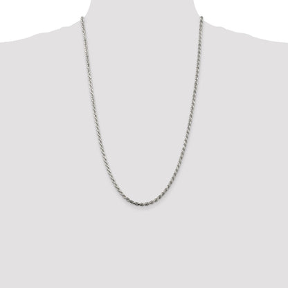 Sterling Silver 3.2mm Diamond-cut Rope Chain