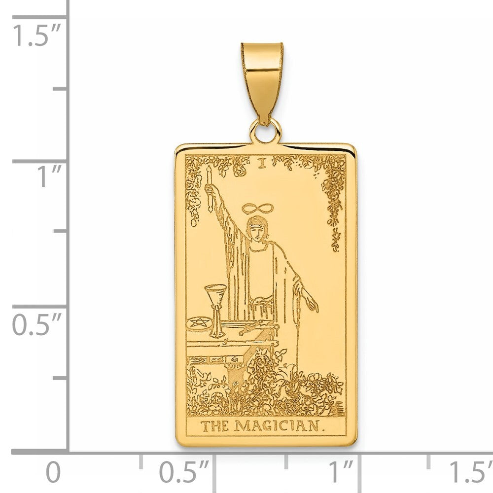 14k Yellow Gold The Magician Tarot Card Pendant for Women