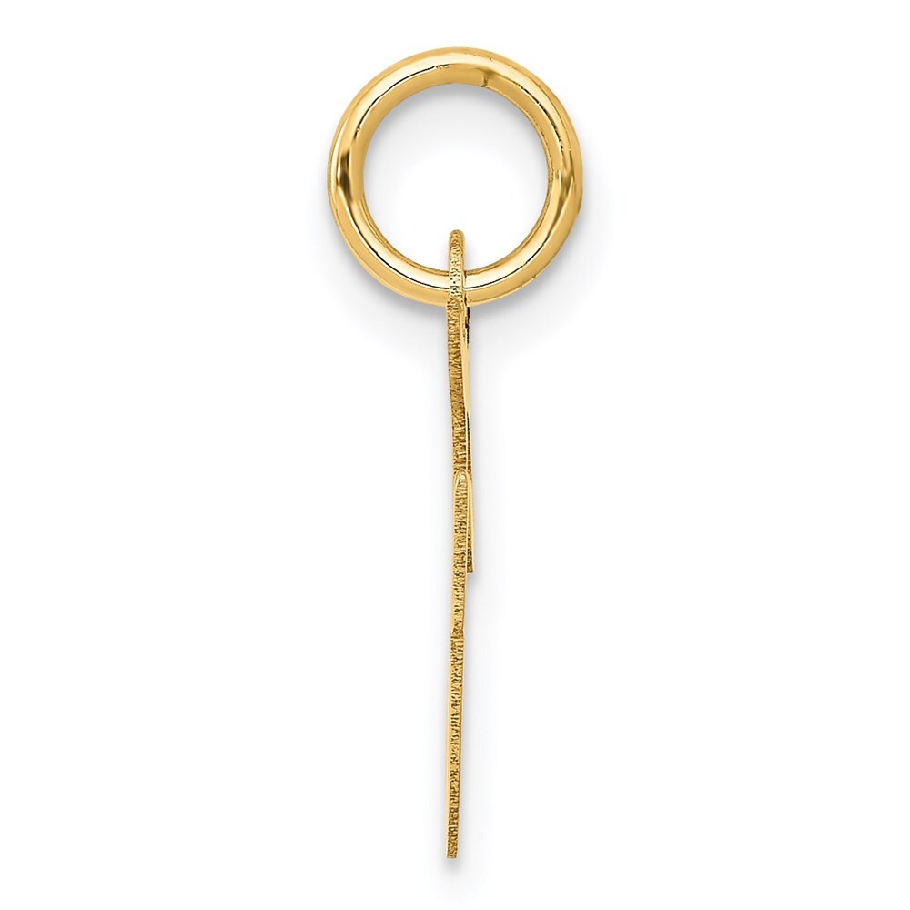 14k Yellow Gold Small Script Letter F Initial Charm Pendant