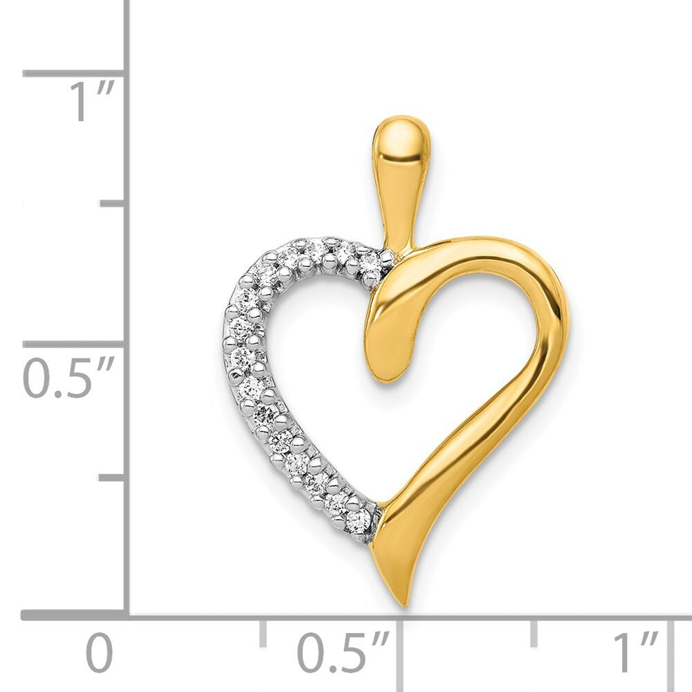 14k Yellow Gold 1/10ct. Diamond Heart Pendant for Women