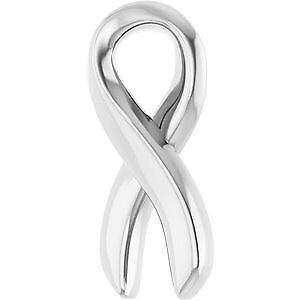 14k White Gold Survivor Ribbon 16-18" Necklace