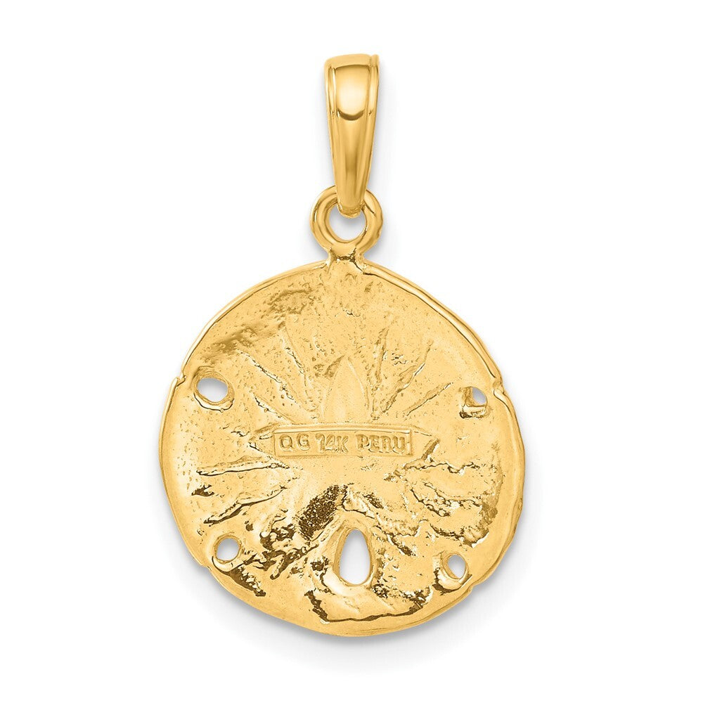 14k Yellow Gold Sand Dollar Pendant for Women