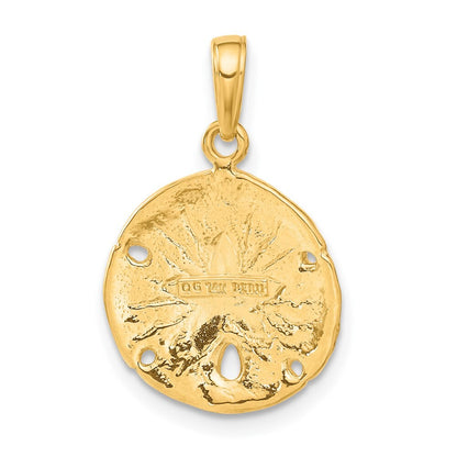 14k Yellow Gold Sand Dollar Pendant for Women