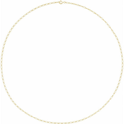 14k Yellow Gold 1.5 mm Figaro 16" Chain Necklace Fine Gift for Women