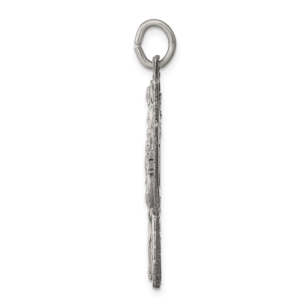 Sterling Silver Antiqued Reversible 4-way Medal Pendant
