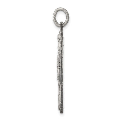 Sterling Silver Antiqued Reversible 4-way Medal Pendant