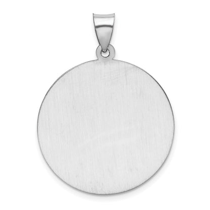 14k White Gold Polished/Satin St Christopher Medal Hollow Pendant for Women
