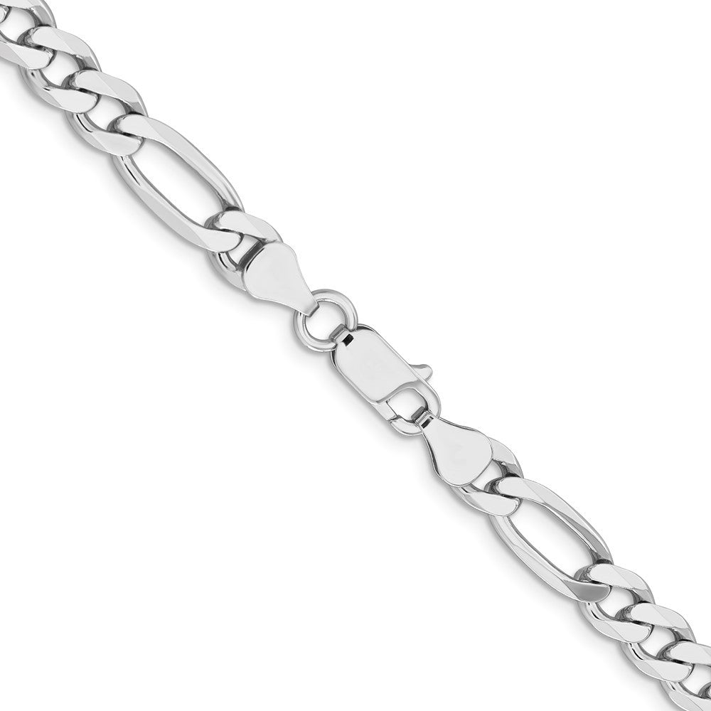 Sterling Silver Rhodium-plated 6.5mm Figaro Chain Necklace