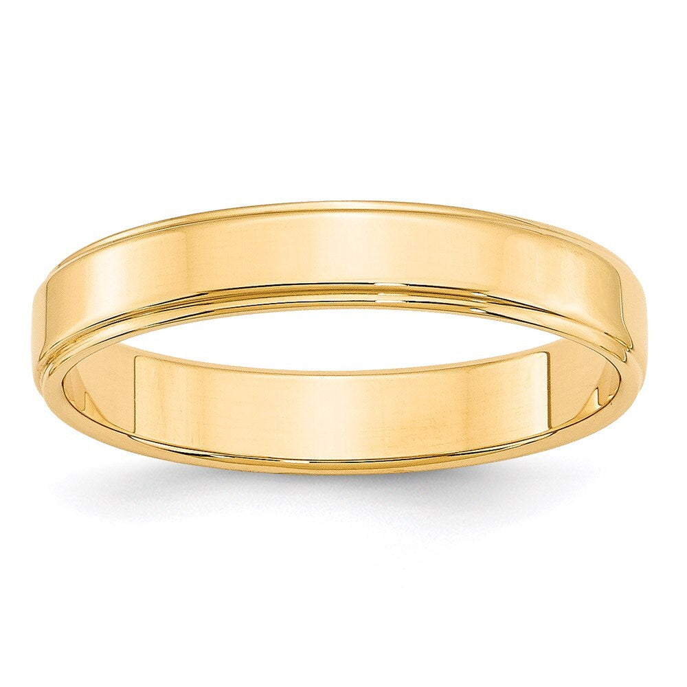 14K Yellow Gold Yellow Gold 4mm Flat with Step Edge Wedding Band Size 8