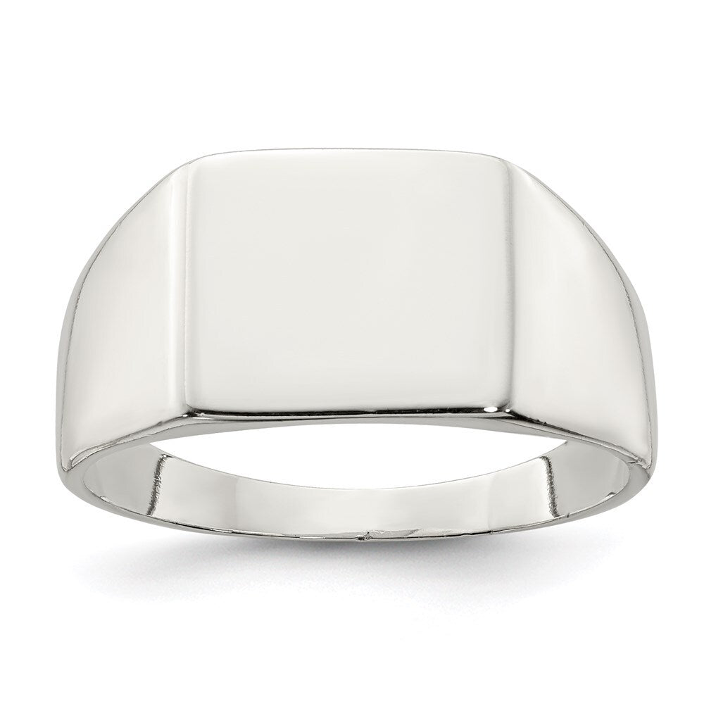 Sterling Silver 11x12mm Closed Back Signet Ring Size 9