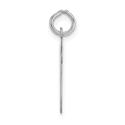 14k White Gold Large Script Letter W Initial Charm Pendant for Women
