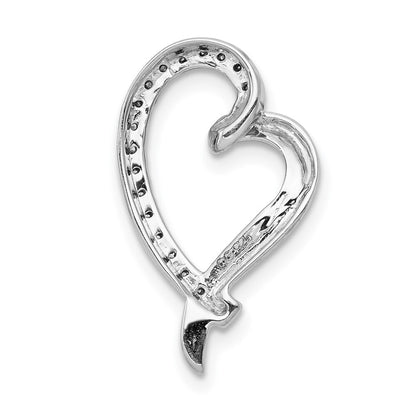 14k White Gold 1/10ct. Diamond Heart Chain Slide Pendant for Women