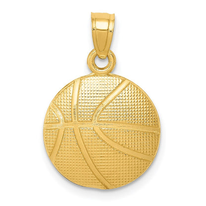 14k Yellow Gold Basketball Pendant for Women