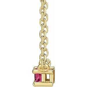 14k Yellow Gold Natural Pink Tourmaline Solitaire Pendant Necklace