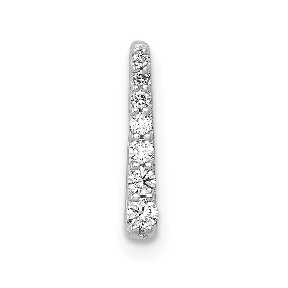 14k White Gold 1/10ct. Diamond Fancy Chain Slide Pendant for Women