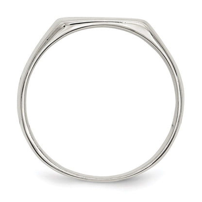 Sterling Silver 11x12mm Closed Back Signet Ring Size 10