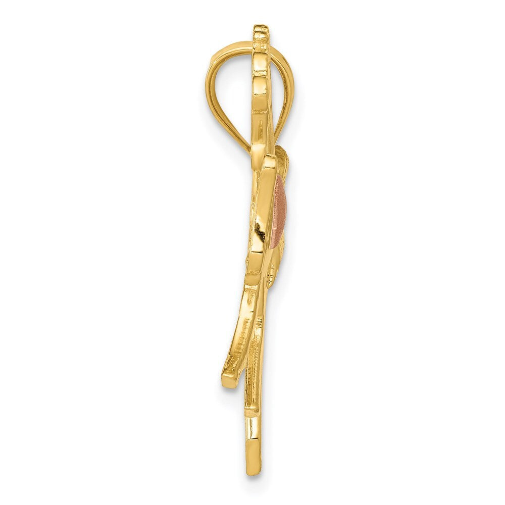 14k Yellow and Rose Gold Horse Heart Charm Pendant for Women