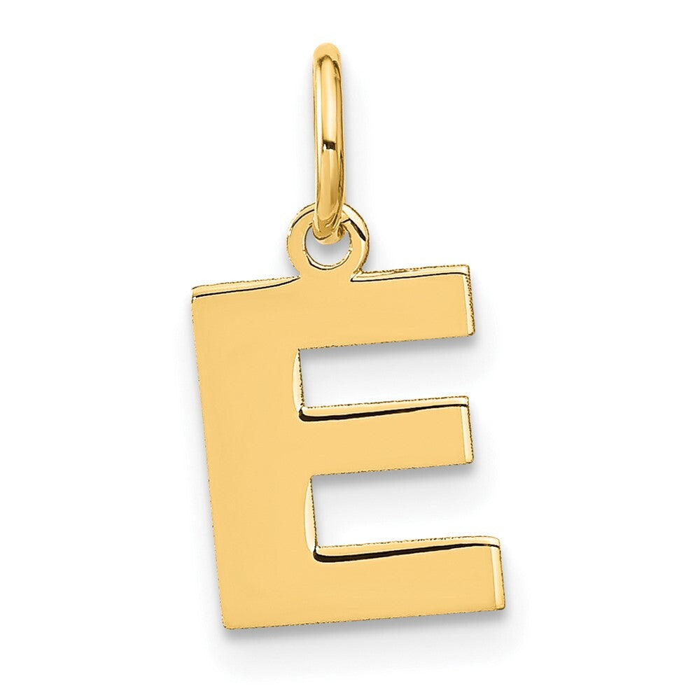 14k Yellow Gold Letter E Initial Pendant for Women