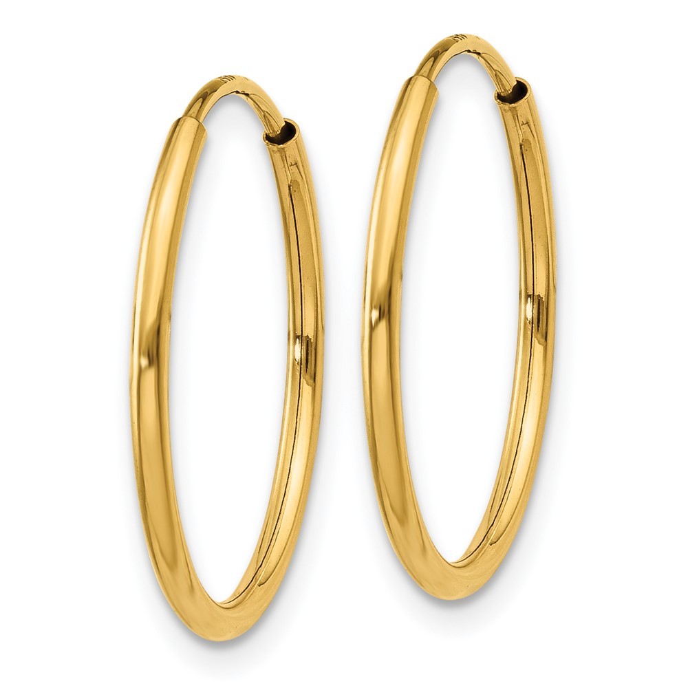 14k Yellow Gold 1.25mm Endless Hoop Earring