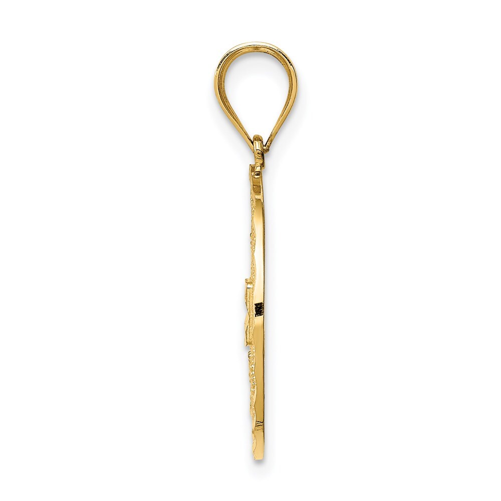 14k Yellow Gold Fancy Filigree / Diamond Cut Charm