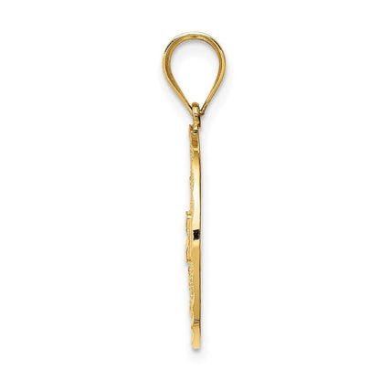 14k Yellow Gold Fancy Filigree / Diamond Cut Charm