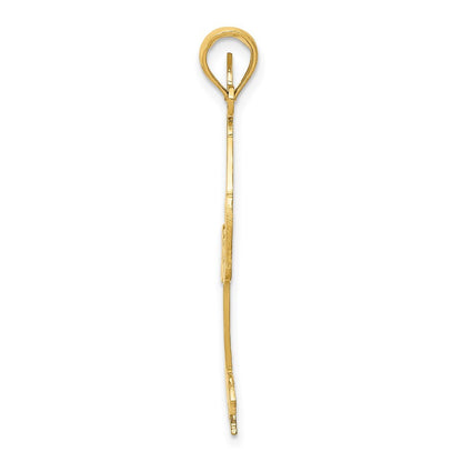 14k Yellow Gold Solid Polished Gymnast Pendant