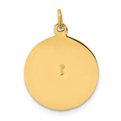 14k Yellow Gold Saint Patrick Medal Charm Pendant for Women
