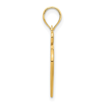 14k Yellow Gold Cut Out Heart Pendant for Women