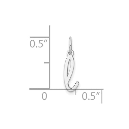 14k White Gold Lower case Letter L Initial Charm Pendant