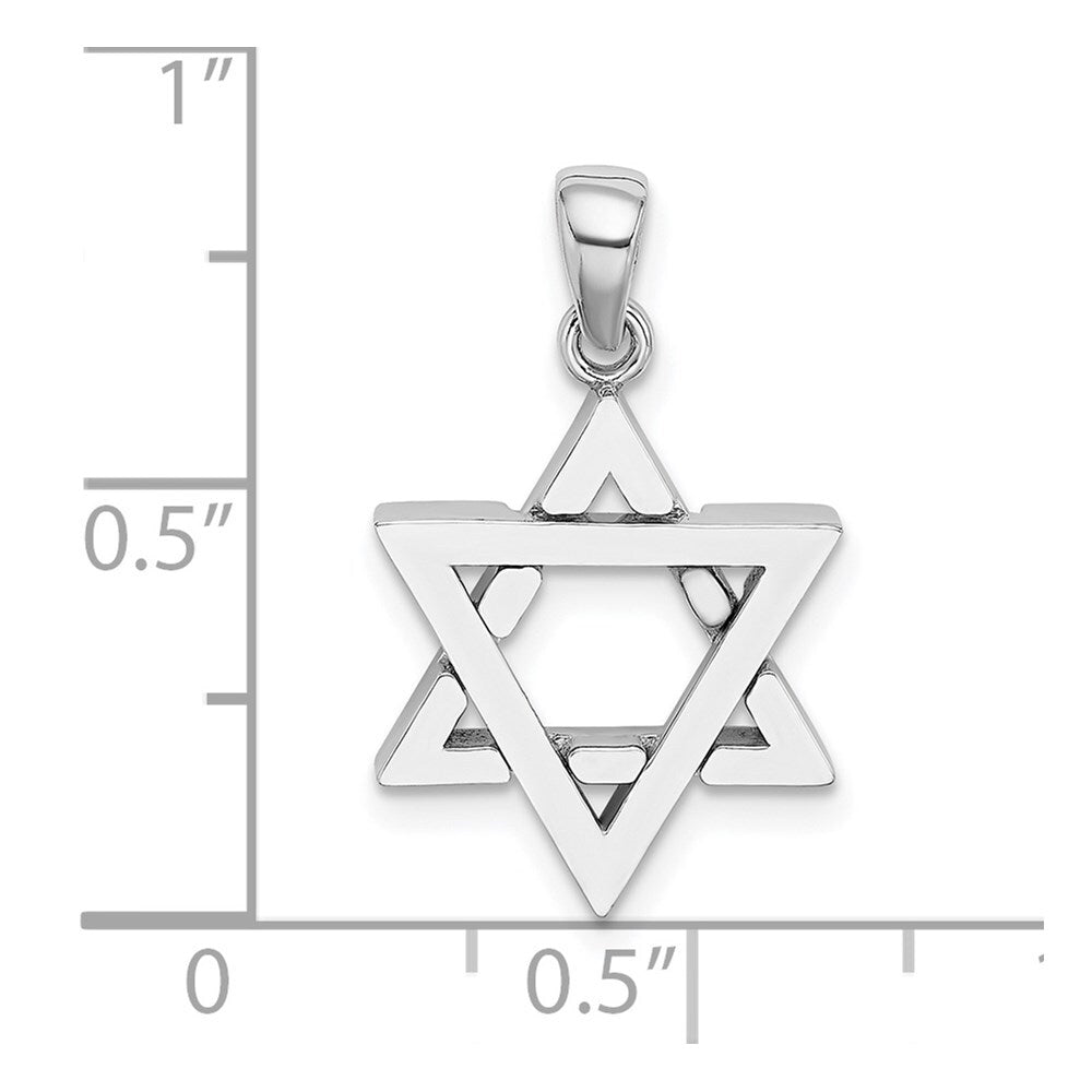 14k White Gold Star Of David Charm Pendant for Women