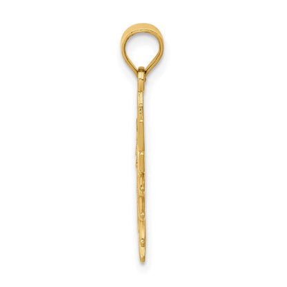 14k Yellow Gold Polished Filigree Sun Pendant for Women