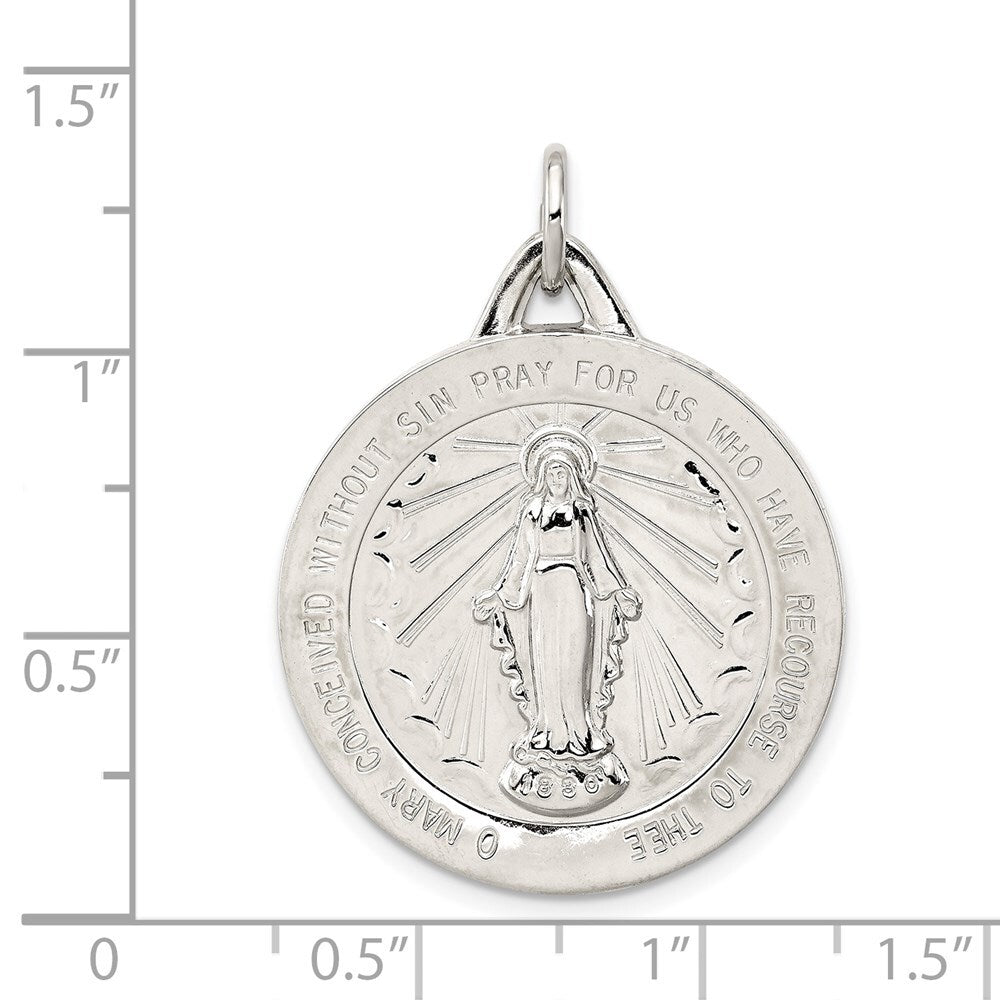 Sterling Silver Miraculous Medal Pendant Holiday Gift for Women