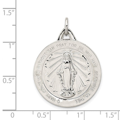 Sterling Silver Miraculous Medal Pendant Holiday Gift for Women