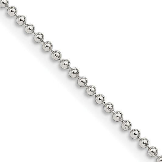 Sterling Silver 1.5mm Beaded Chain