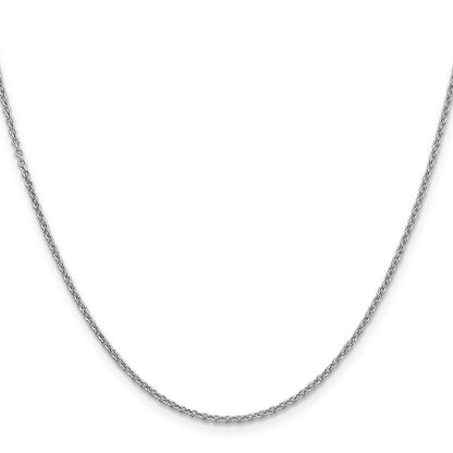 14K White Gold 20 inch 1.6mm Round Open Link Cable Chain Necklace
