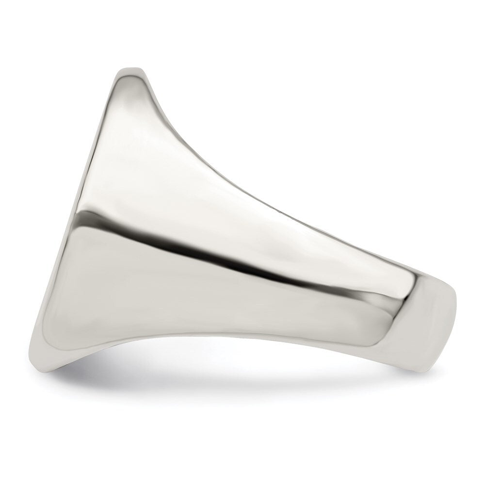 Sterling Silver 19x16mm Closed Back Signet Ring Size 9
