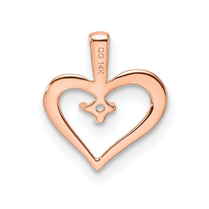 14k Rose Gold Heart Pendant Mounting for Women