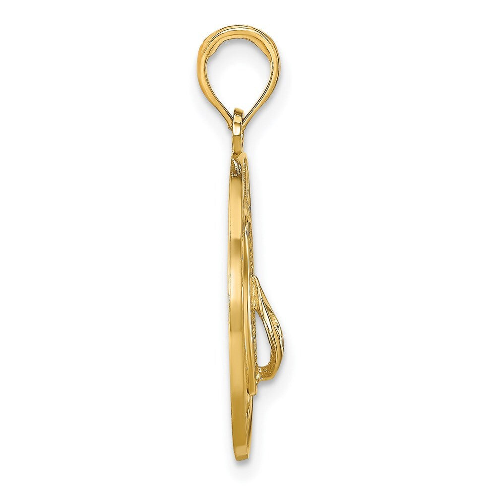 14k Yellow Gold KEY WEST Flip Flop Pendant for Women