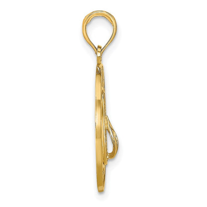 14k Yellow Gold KEY WEST Flip Flop Pendant for Women