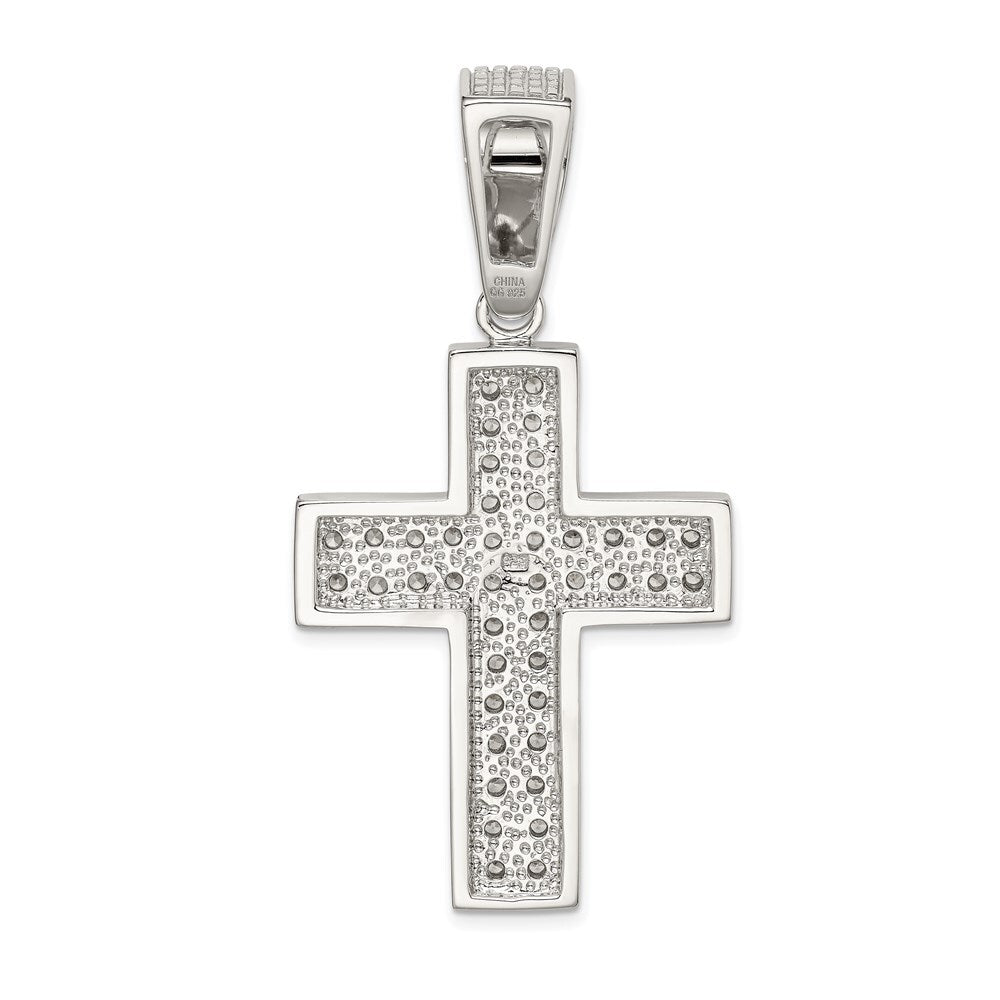 Sterling Silver Rhodium-plated Cubic Zirconia Cross Pendant