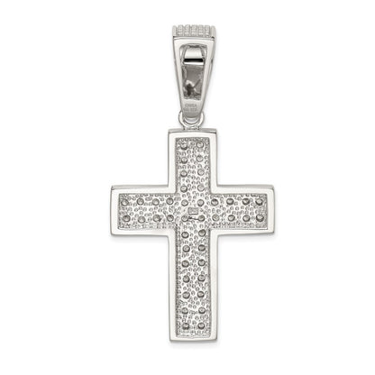 Sterling Silver Rhodium-plated Cubic Zirconia Cross Pendant