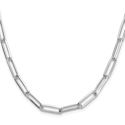 Sterling Silver 5.5mm Diamond-Cut Paperclip Chain Necklace