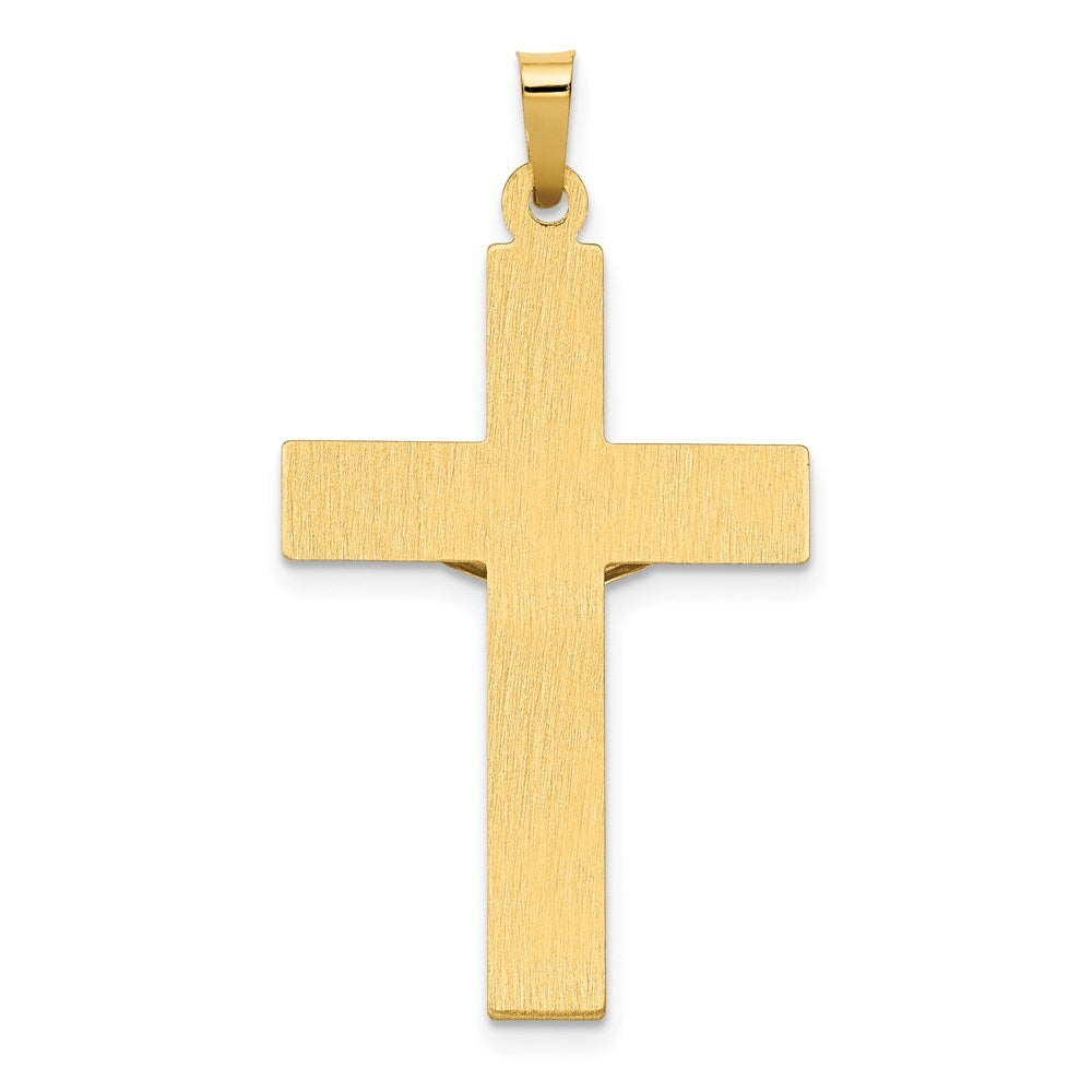 14k Two-tone Gold Polished INRI Crucifix Pendant for Women