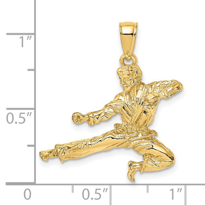 14k Yellow Gold 3-D Male Karate Pendant