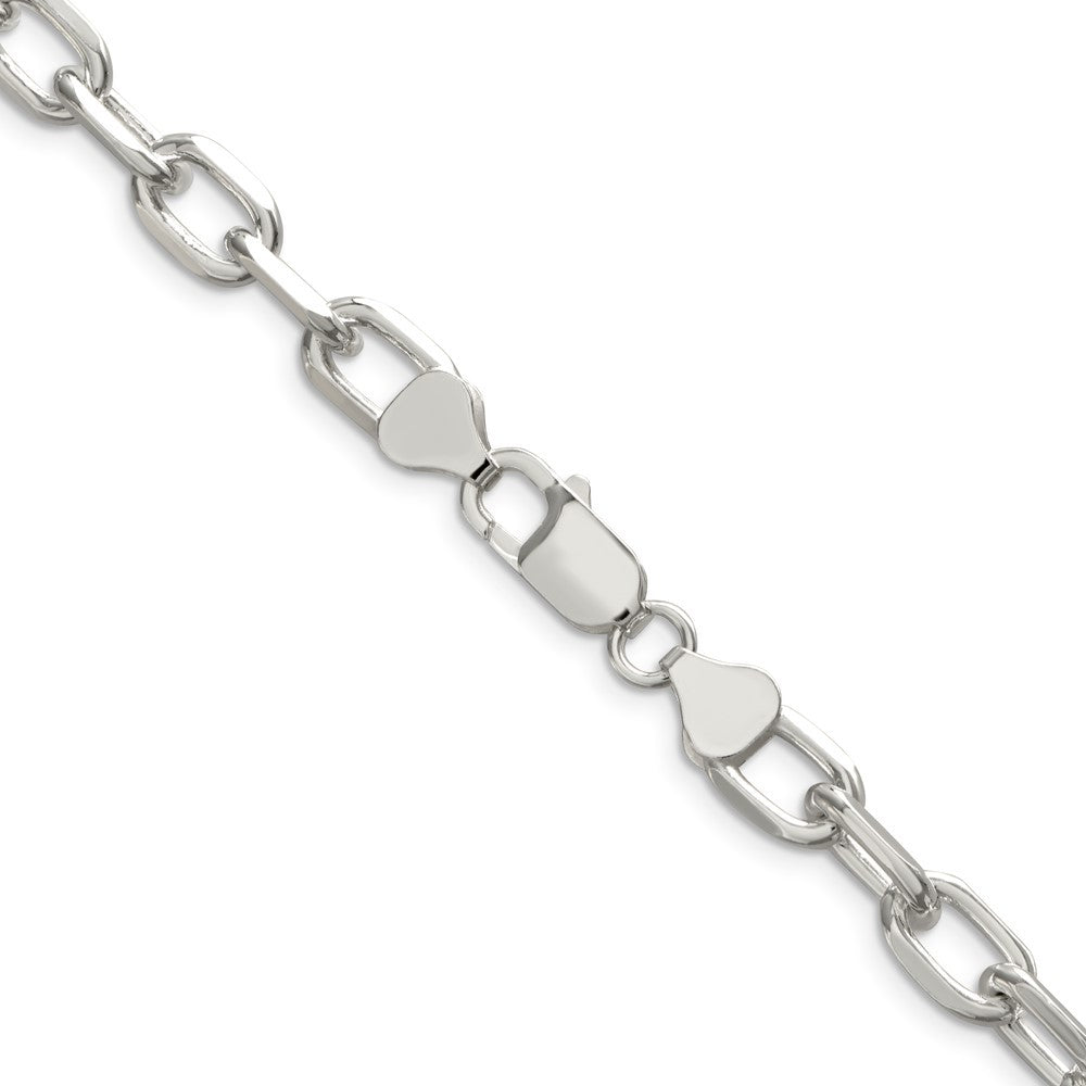 Sterling Silver 7.5mm Diamond-cut Long Link Cable Chain Necklace