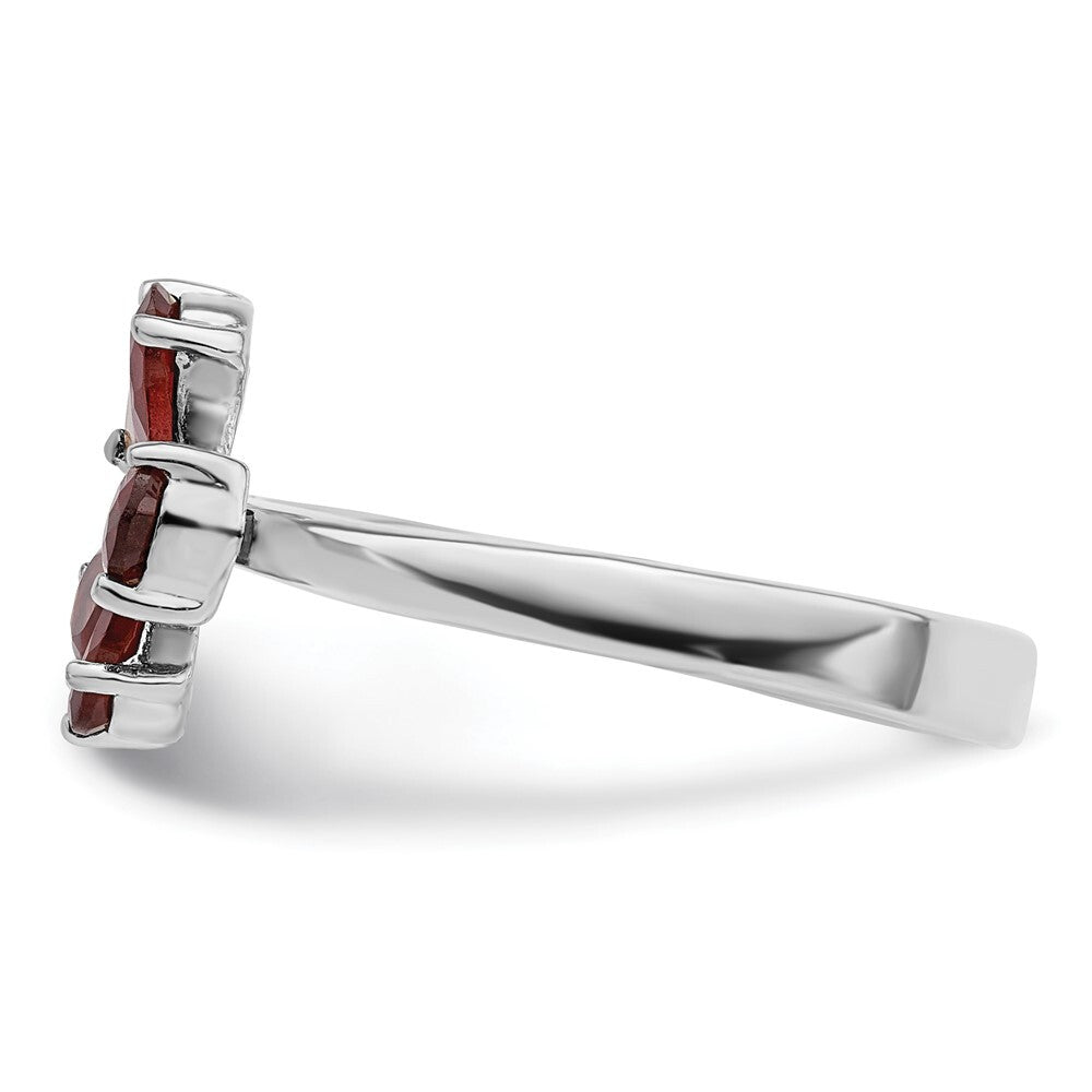 Sterling Silver Rhodium-plated Garnet Ring Size 6