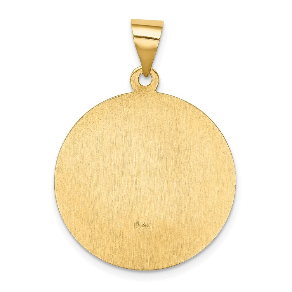 14k Yellow Gold Polished and Satin St Francis Medal Hollow Pendant