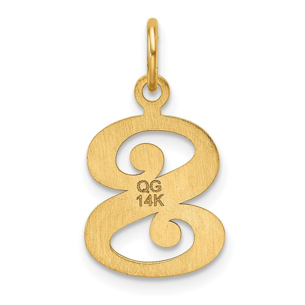 14k Yellow Gold Diamond-cut Letter S Initial Charm Pendant for Women