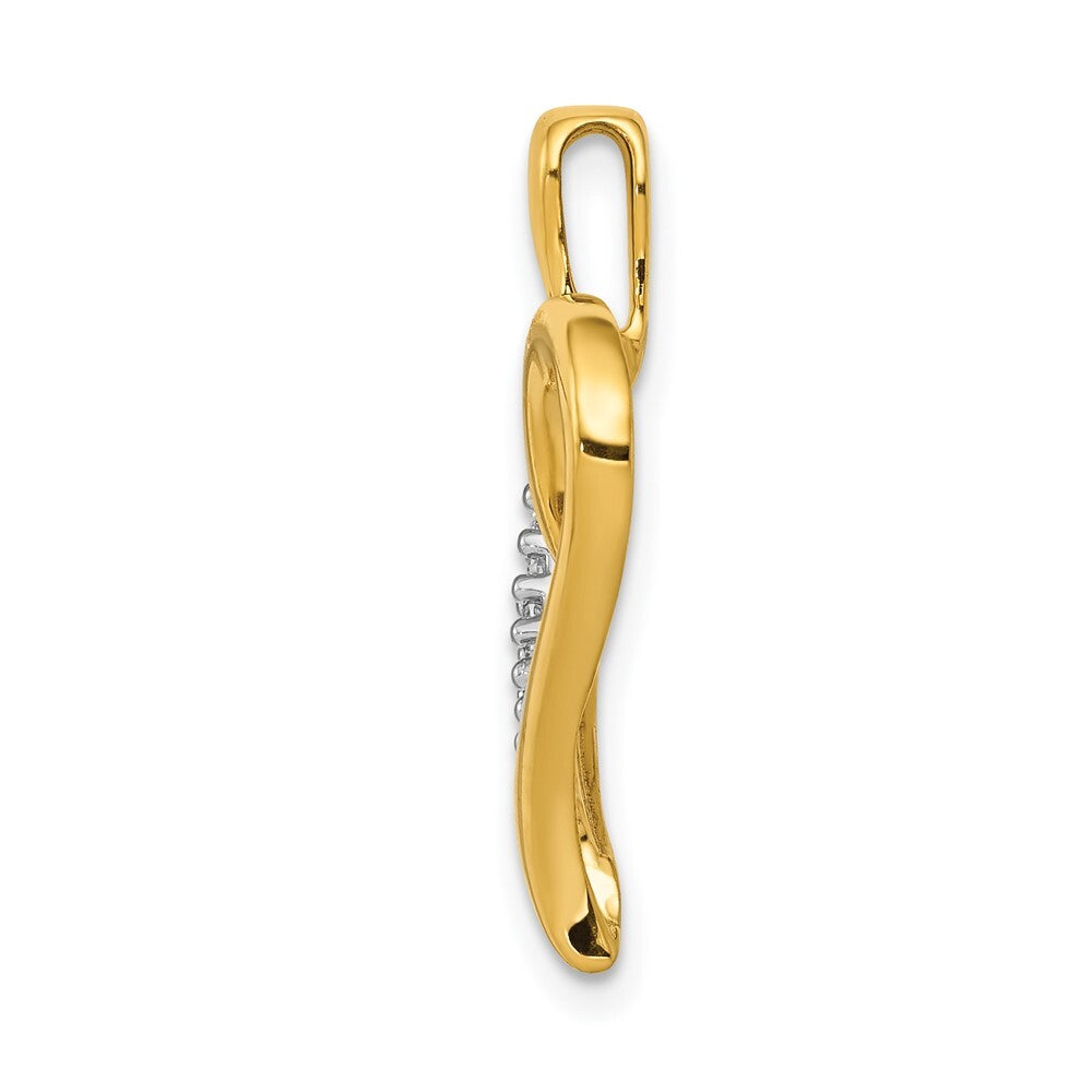14k Yellow Gold 1/10ct. Diamond Heart Pendant for Women